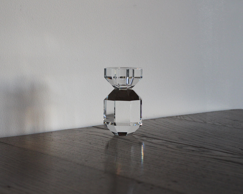 Hubsch | Crystal Candle Holder | Clear