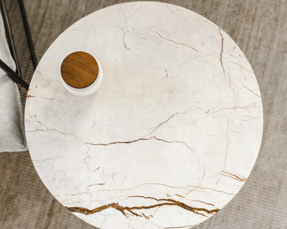 Vitrine Round Marble Side Table | Brown Vein