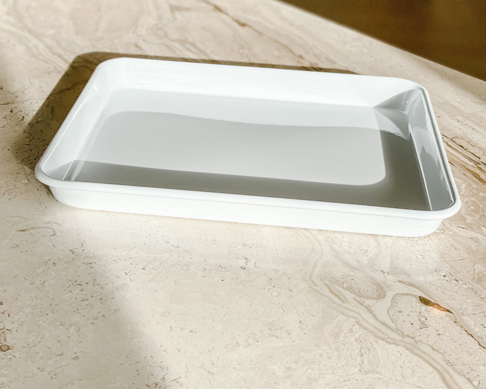 Enamel Baking Tray | White | 30cm