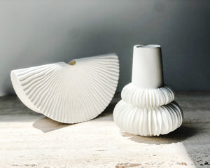 Pleated Swing Vase | White