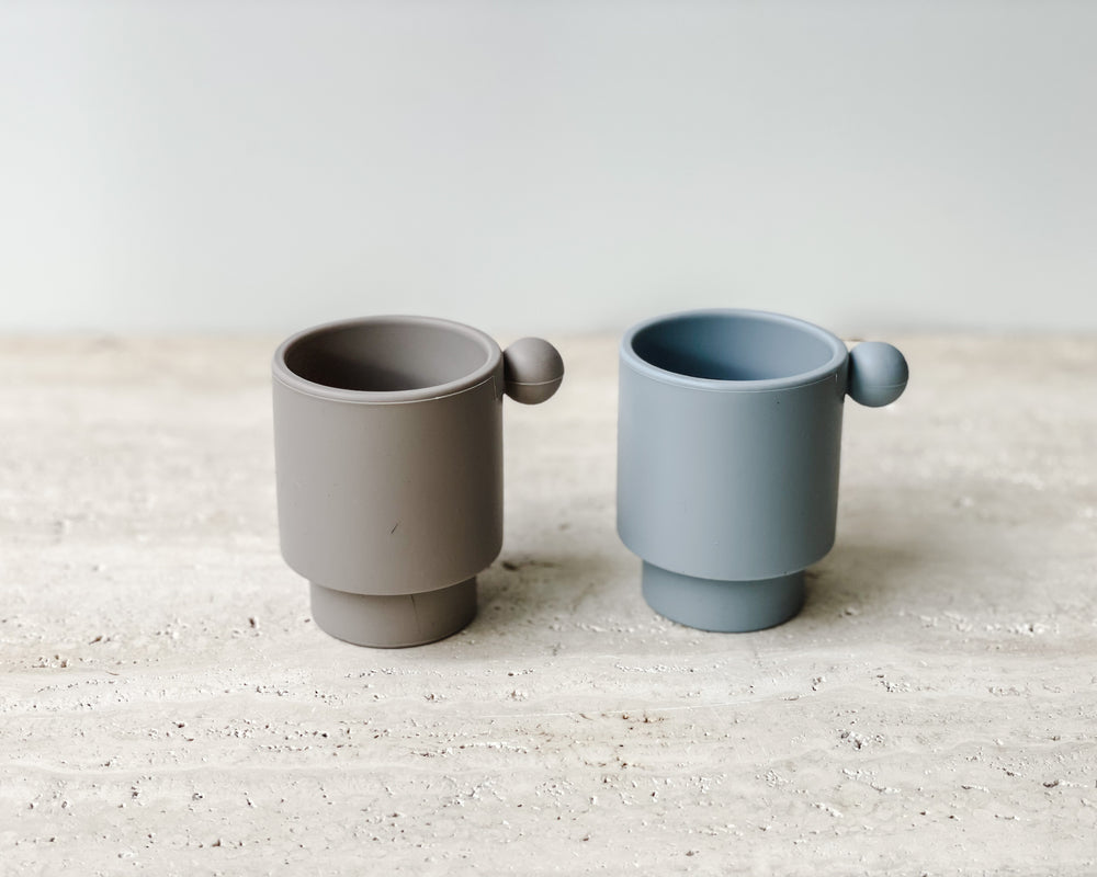 Oyoy Tiny Inka Cup Set | Dusty Blue & Clay