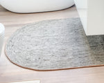 Muskhane Arched Rug | Light Stone With Rose Edging