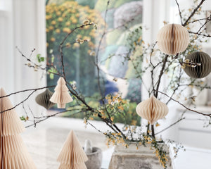 Hanging Paper Sphere Christmas Decoration | Sage