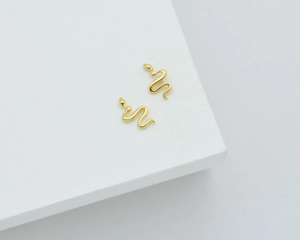 Linda Tahija | Serpent Stud Earrings | Gold