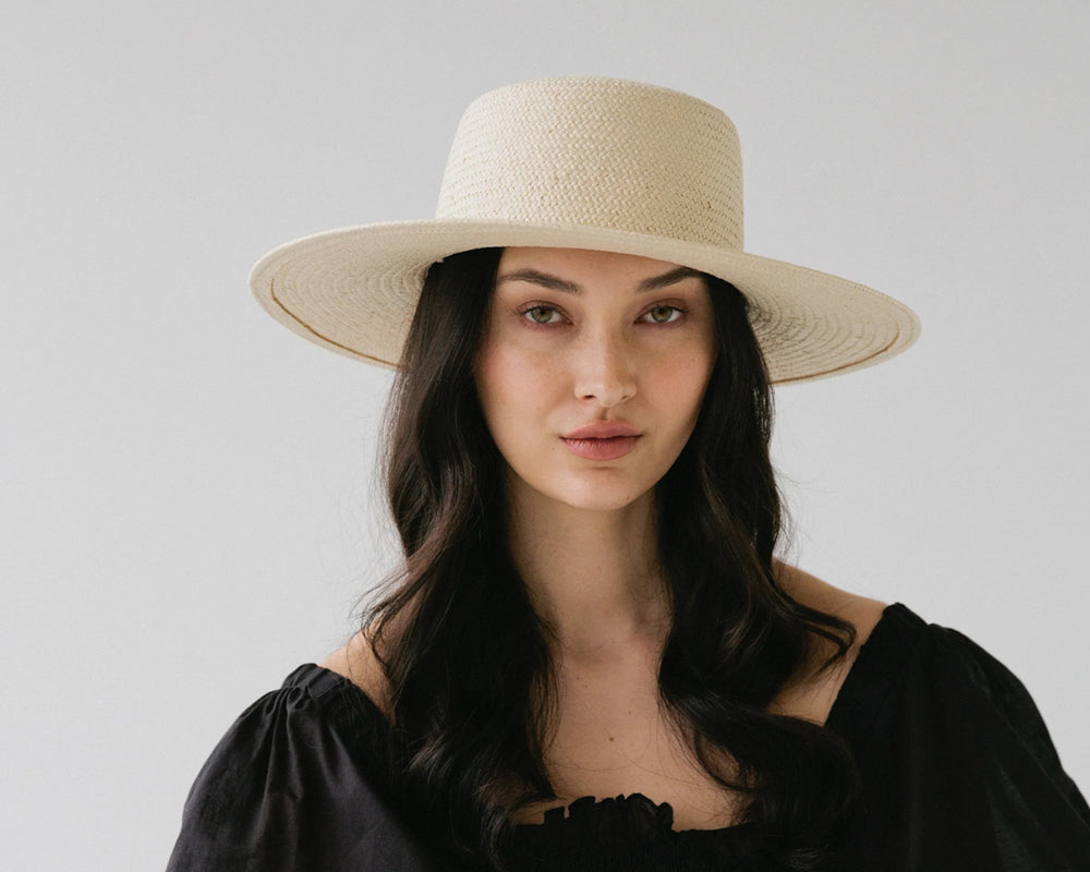 Sophie | Boater Hat | Ivory