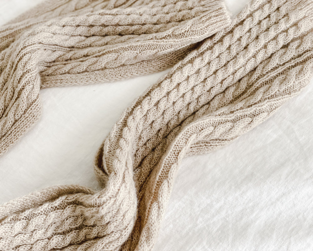 Sophie | Cosy Cable Scarf | Oat