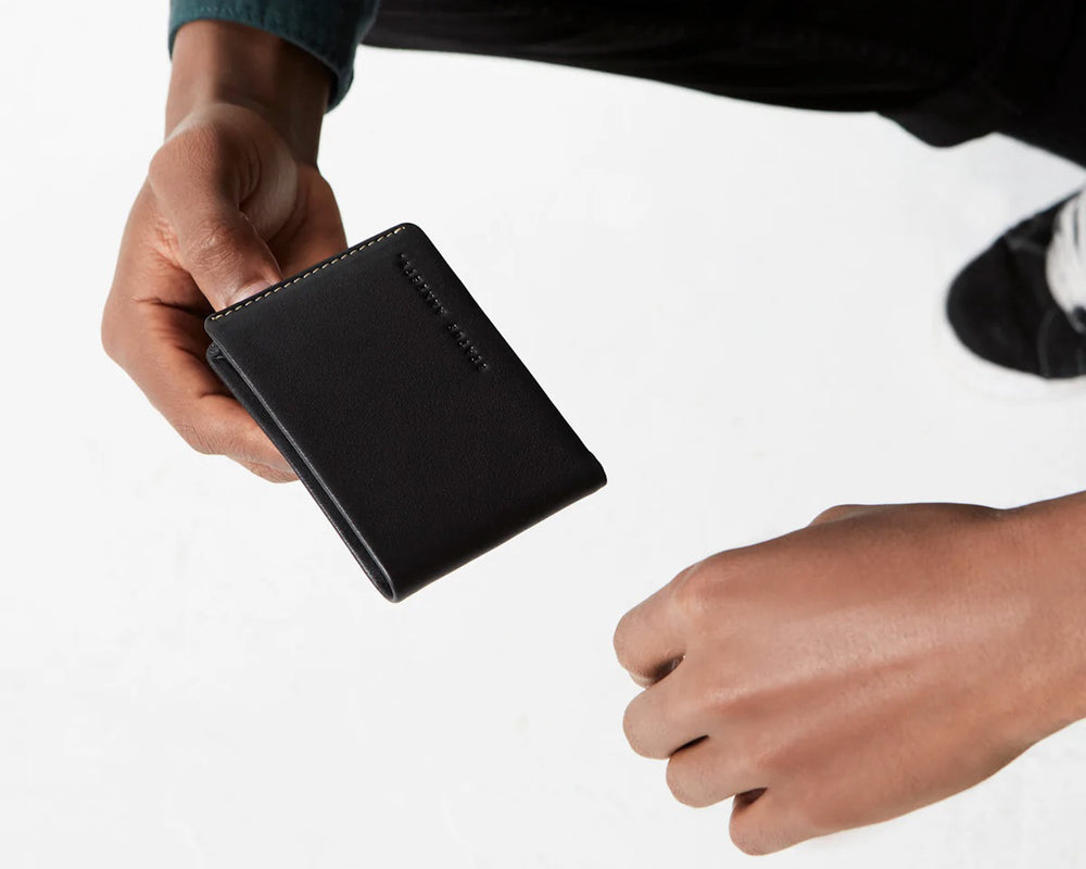 Status Anxiety | Otis Mens Leather Bi-Fold Wallet | Black