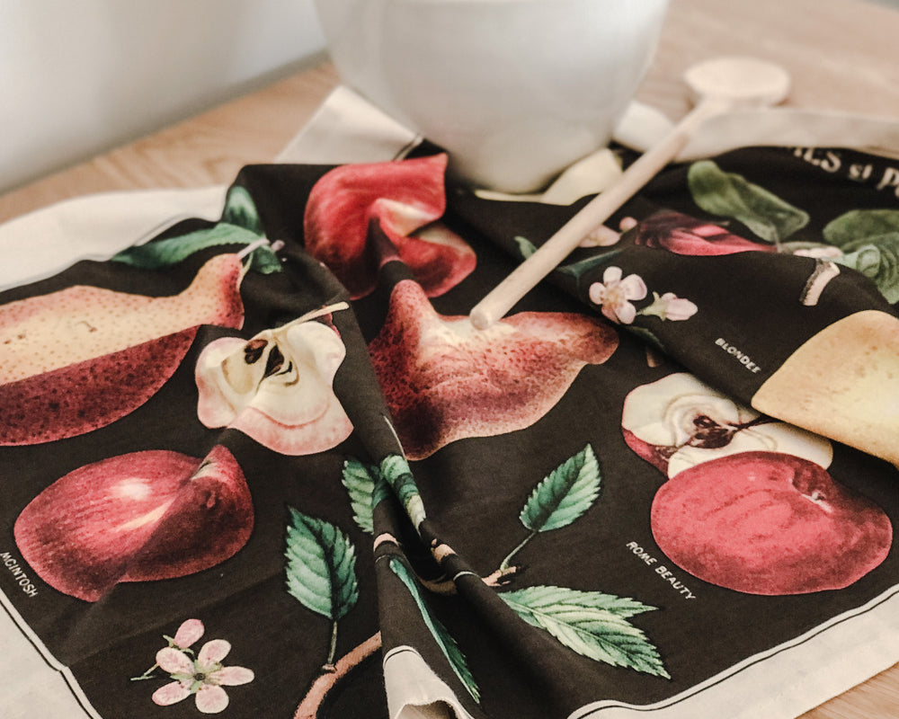Cavallini Tea Towel | Apples & Pears