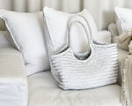 Juju & Co | Woven Leather Cove Bag | White